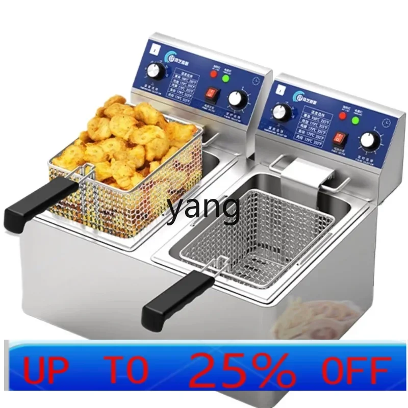 Lcx Commercial Deep Frying Pan Fried Chicken Fried Machine Double-Cylinder Fried String Equipment Deep Frying Pan