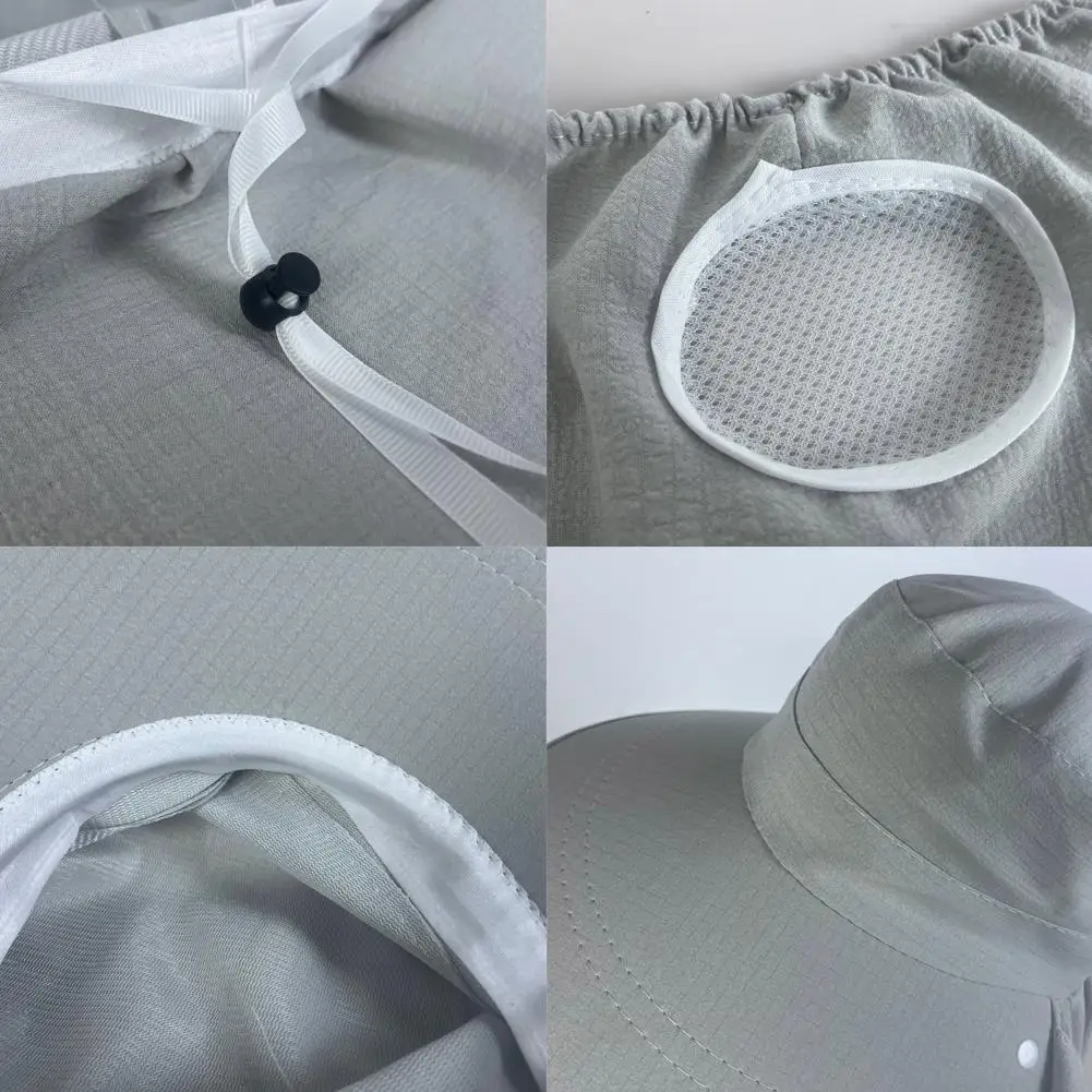 Sommer Schnelltrocknender UV-Schutz Fischerhut Gesichts- und Nackenschutz Outdoor Angeln Radfahren Verstellbarer Herren-Schirmhut Damen-Bucket-Hat – Detail 14