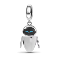 Robot Charms Beads For Original 925 Sterling Silver Bracelet Necklace Accessories DIY Jewelry For Women Girl Love Gifts