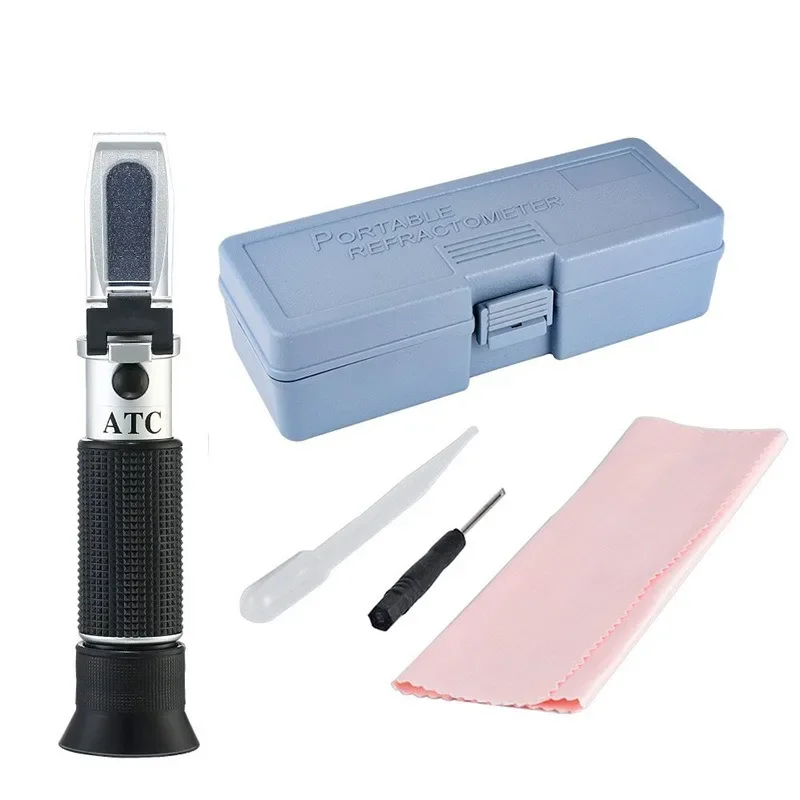 Handheld Optical Refractometer, Sugar Brix Meter Urea Tester, Freezing Point & Salinity Meter for Liquid Concentration Measuring