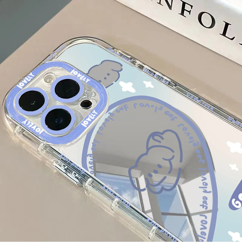 Koreanisches Paar-Herzen Air Cushion Spiegel Handyhülle für iPhone 17 15 14 16 Pro Max 13 12 11 Pro XR XS 7 8 Plus 17Air Cat Cover – Detail 13