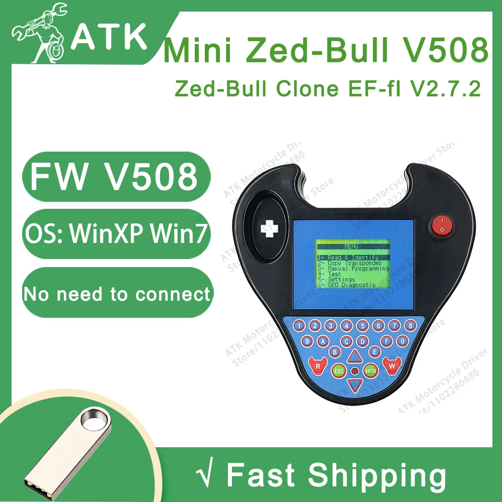 

Car anti-theft system Mini Zed-Bull V508 Black Zed-bull Clone EF-fi V2.7.2 repeater cloning USB communication and fast updates