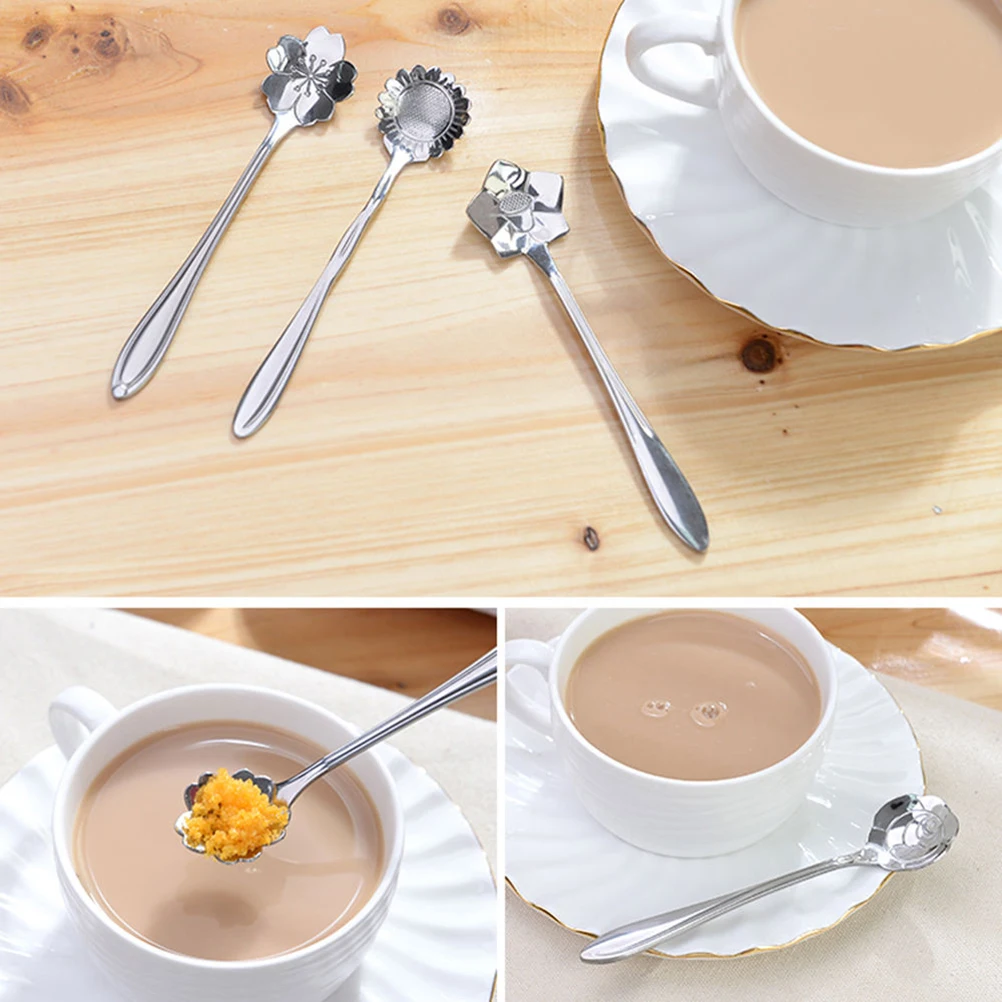 

Stainless Steel Spoon Elegant Design Small Coffee Tea Spoon Anti Rust Corrosion Resistant Lightweight Portable Glossy for Coffee