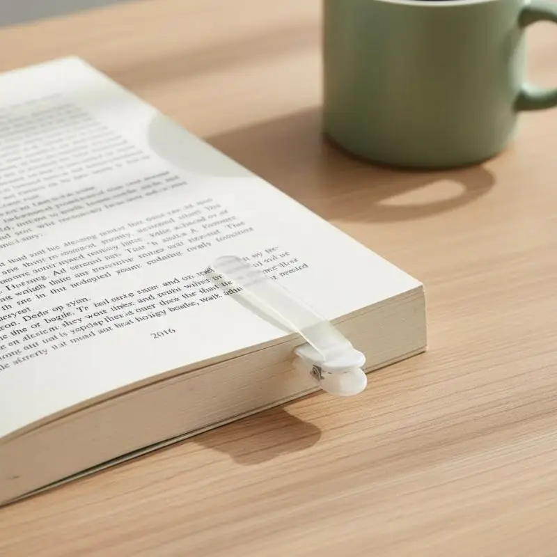 Transparent Automatic Page Following Bookmark Clip Reusable Portable Reading Marker Suitable for Travel Outdoor Reading