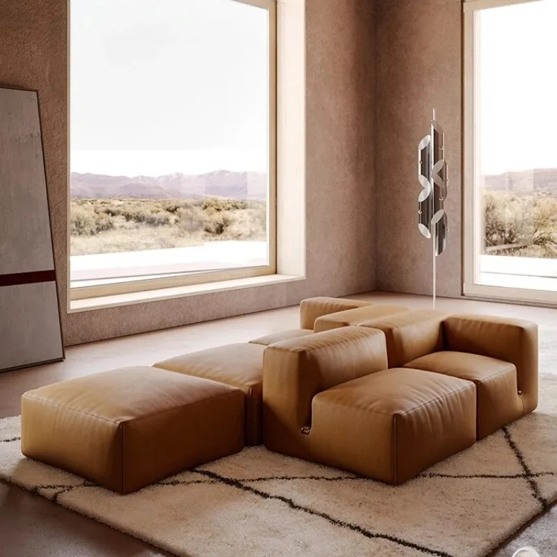 

Medieval style module combination designer tofu block removable and washable square sofa