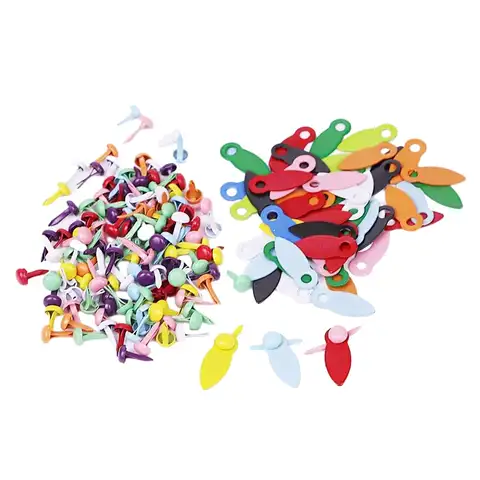 100x 그림 프레임 회전 버튼 성인 그림 아트웍 공예 사진에 대 한 100Pcs 미니 Brads 매달려 DIY 프로젝트 Scrapbooking Best5