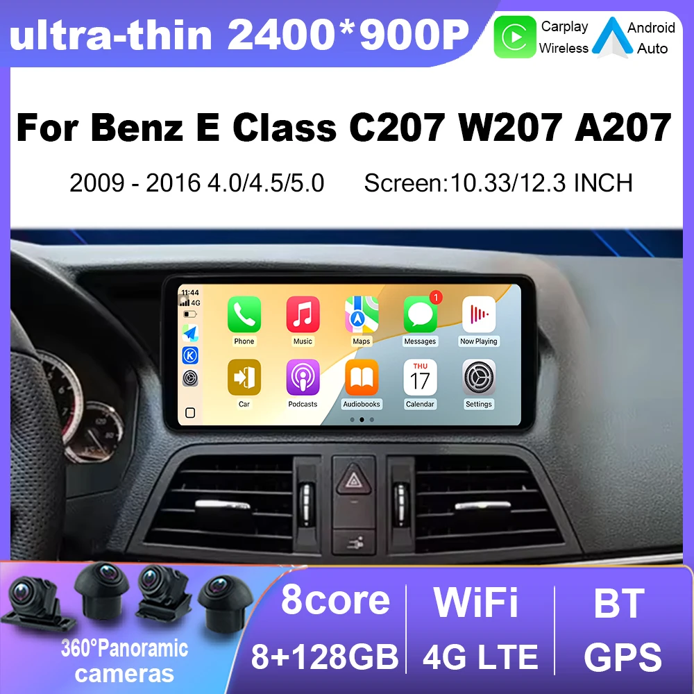 

For Mercedes Benz E Class C207 W207 A207 2009 - 2016 Wireless Carplay Car Radio Multimedia Player WiFi Stereo GPS 4G Android 15