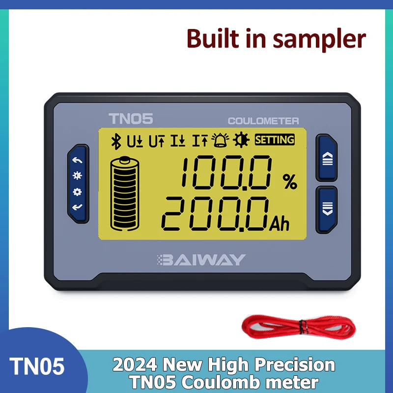 

TN05 High Precision Battery Tester Built In Sampling Coulomb Meter 8-80V 50A Battery Capacity Indicator Ammeter Voltmeter