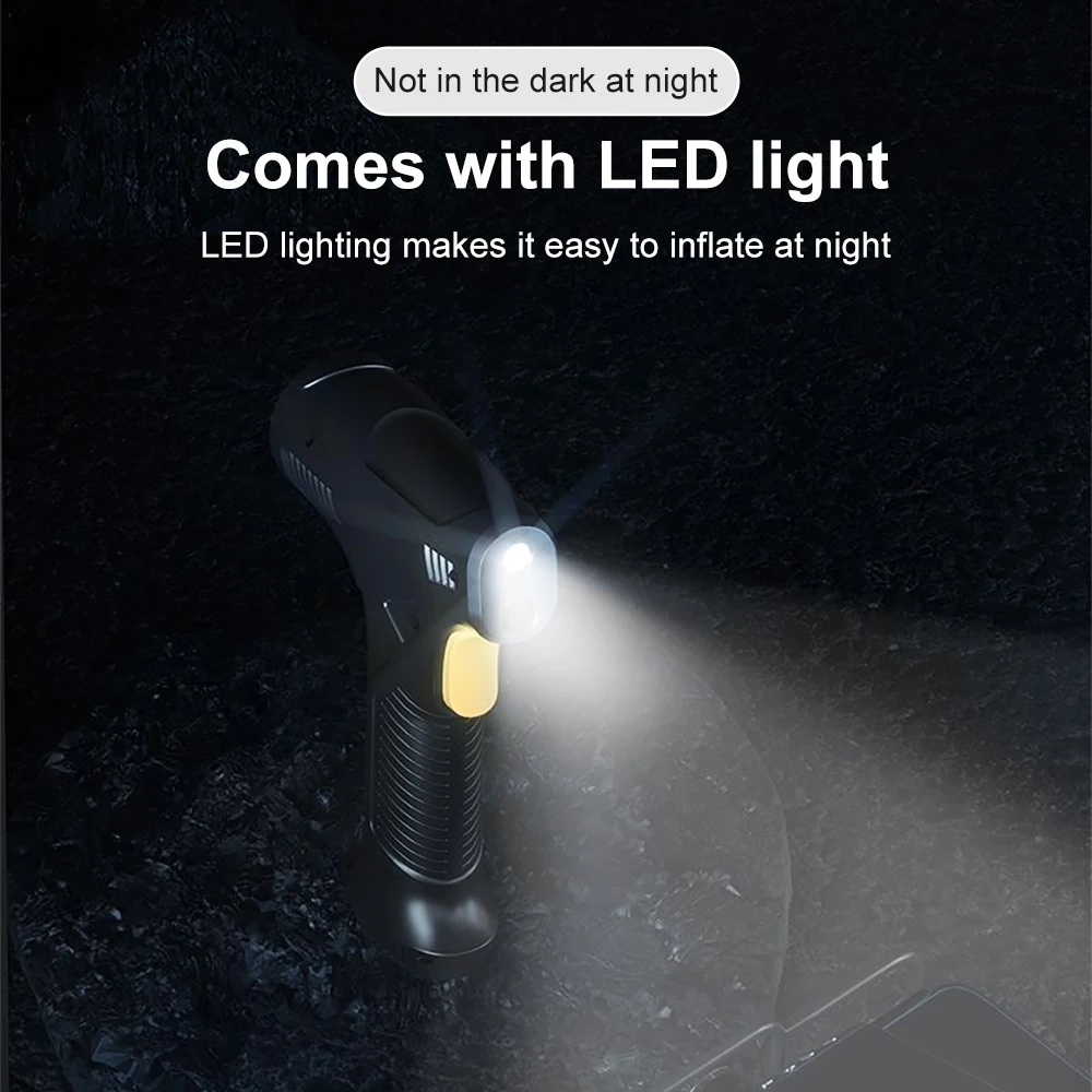 Wireless Portable 150PSI Cordless Air Compressor Tire Inflator for Car Motorcycle Bike Bicycle with LED Light Electric Air Pump view 4