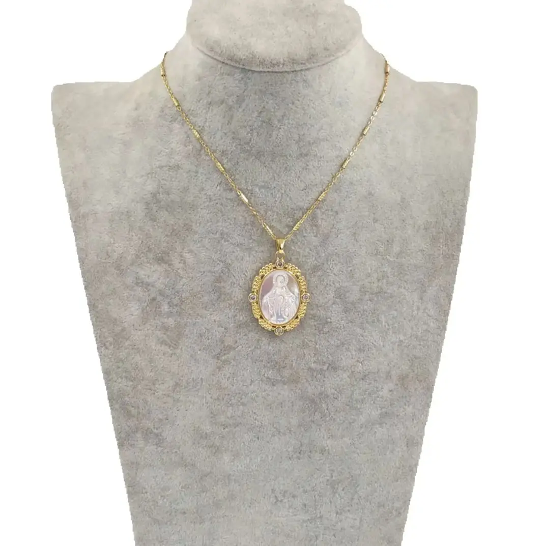 WT-JN272 Classic And Exquisite Religious Style Pendant Necklace Jeweley Chain With CZ 18k Paved For Women Daily ACC