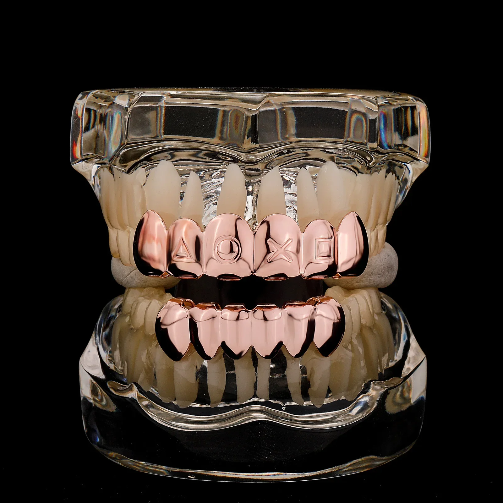 الهيب هوب روك الأسنان قبعات الأسنان ديكور غطاء حالة الشوايات غطاء الأسنان مغني الراب العلوي أسفل الأسنان الشوايات مخصص صالح الأسنان Grillz