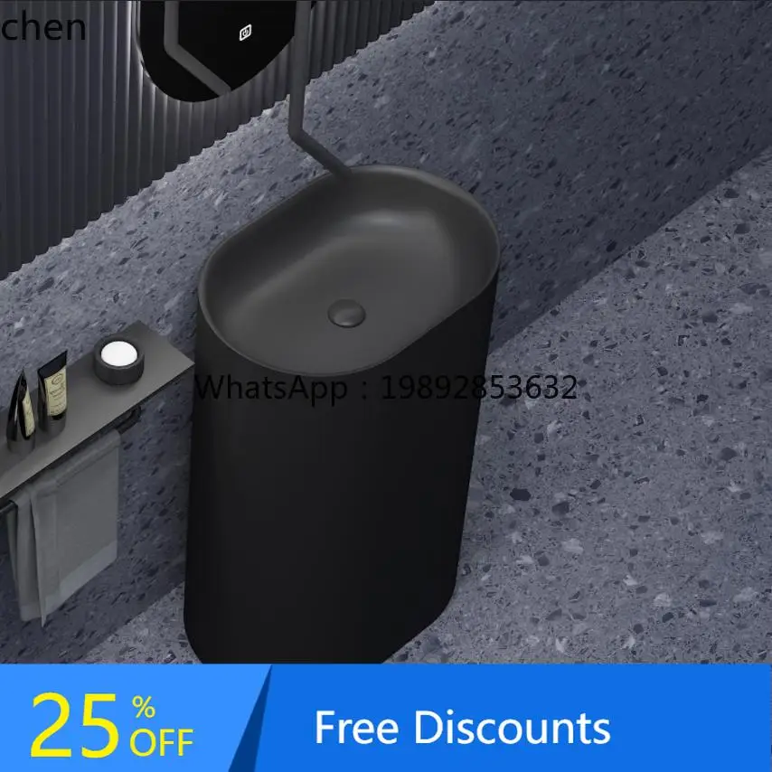 

LYY ceramic ultra-thin edge rectangular ceramic hand washing column basin floor integrated column basin