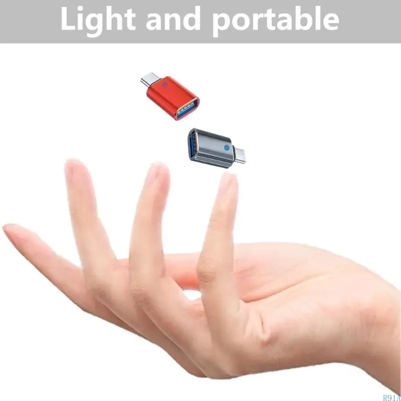 R91A USB C 암컷 대 USB 수컷 어댑터, CTYPE에서 USB3.0 충전기 케이블 OTG 어댑터