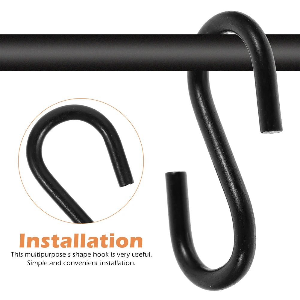 

250pcs S Hooks Black Iron Hangers for Clothes Multipurpose Hook Bags Door Back Multipurpose Storage ganization Home Use