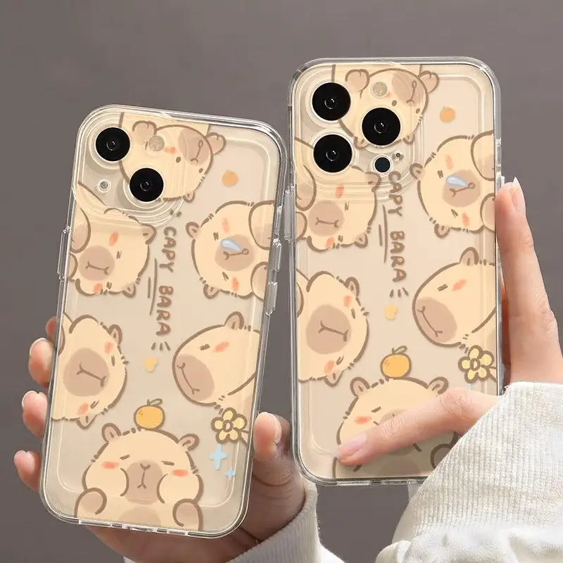 Funny Bathing Capybara Case For Samsung Galaxy A34 5G A55 A35 S24 S23 S22 Ultra S21 Note 20 A54 A13 Cover Soft Silicone Capa