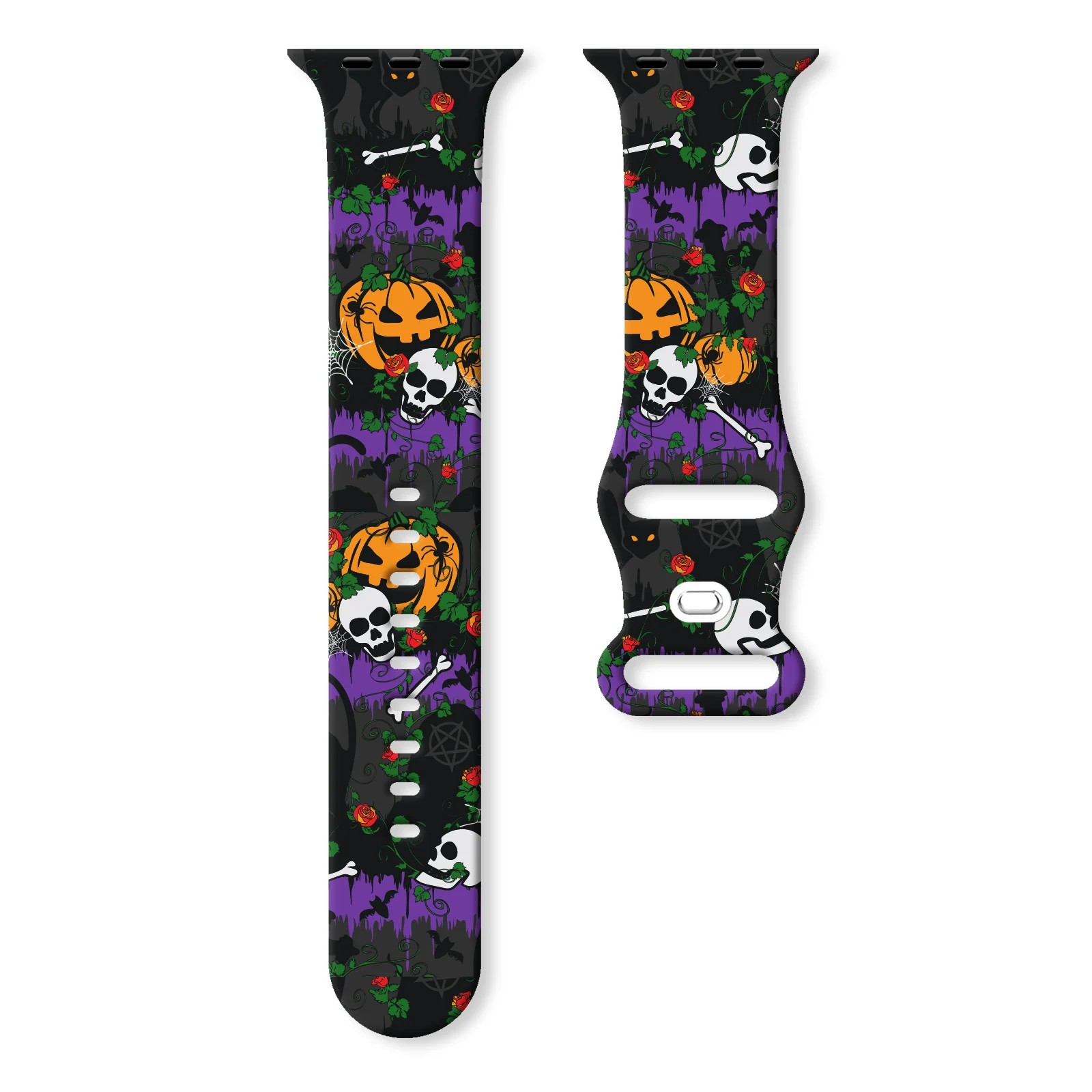 

Halloween Silicone Band for iWatch 45mm 44mm 42mm 41mm Replaceable Bracelet Printed Strap for Apple Watch 9 8 7 SE 6 Watchband