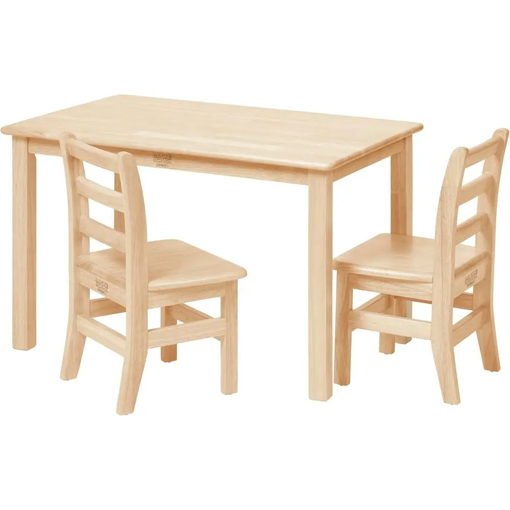 

Natural Wooden 3-Piece Activity Table Set with 12 Inch Chairs