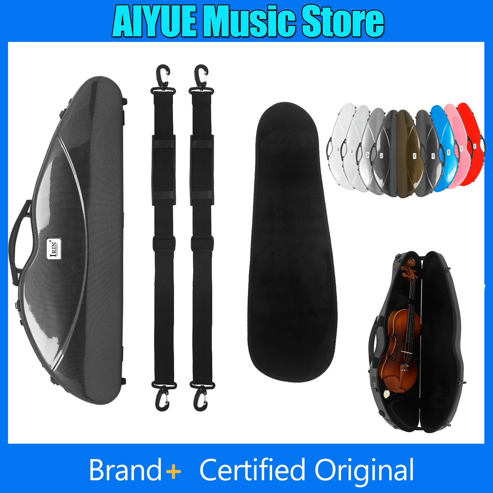 

Чехол для скрипки IRIN 4/4, коробка для скрипки из углеродного волокна, высококачественная легкая прочная сумка из композитного материала с двойным плечевым ремнем