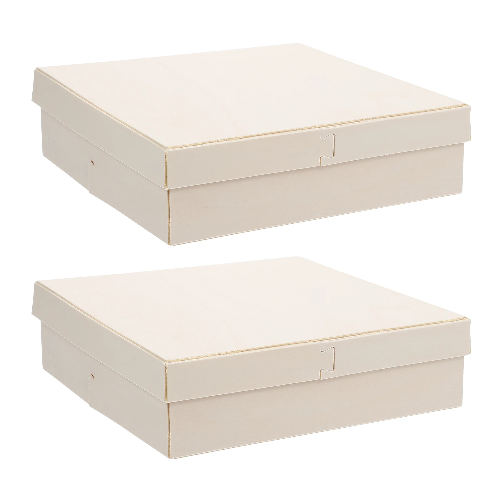 

2Pcs Wooden Dessert Packing Box Multi-Function Large Storage Case DIY Painting Graffiti Snack Candy Storage Container