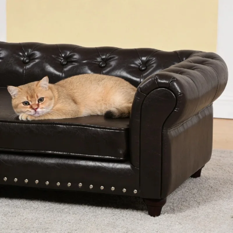 Large leather pet bed, waterproof and dirt-resistant cat and dog universal medium and large bed 6