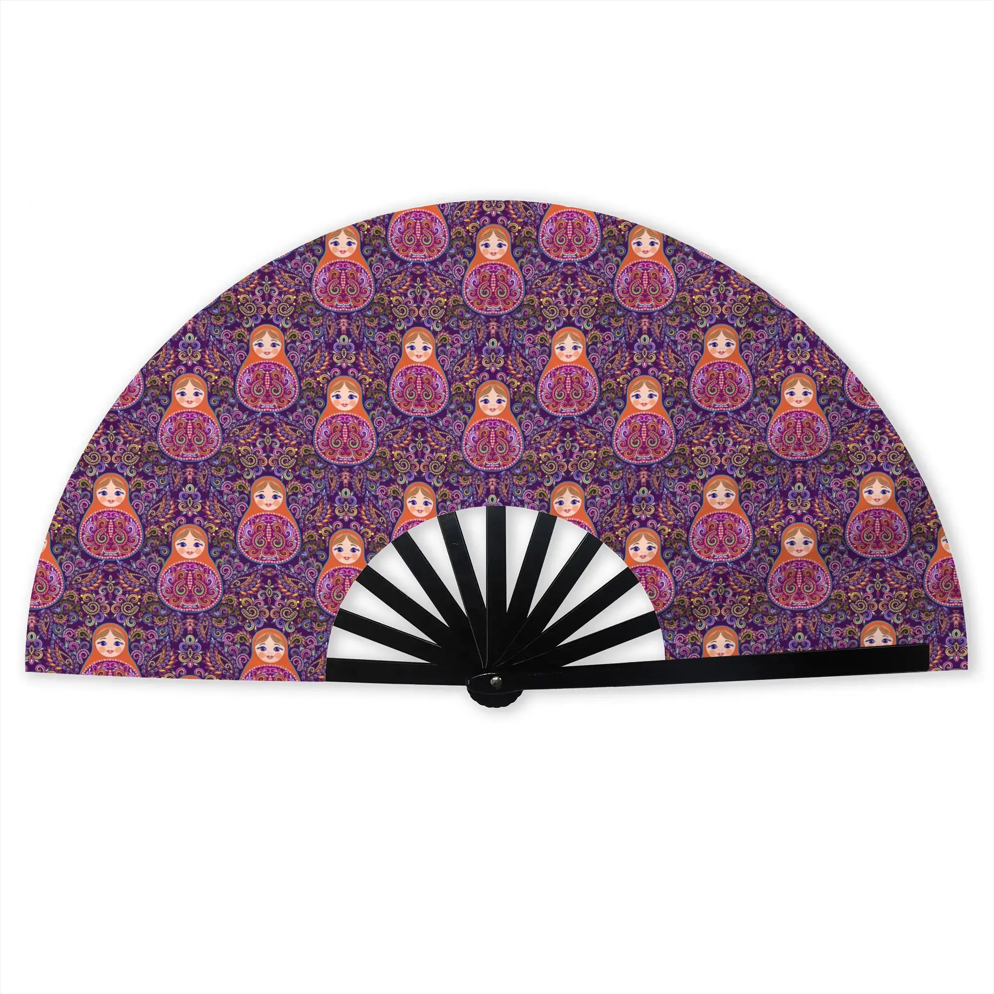 Matryoshka Doll Russia Russian Folk Art  Stylish Hand Fan Unisex  Printed Polyester Fan Vintage For Wedding Party Gift