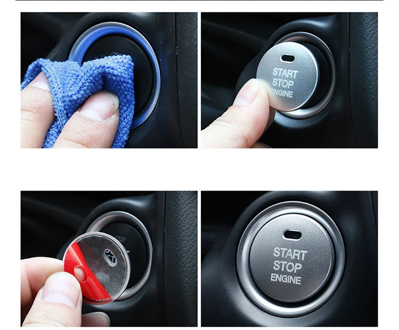 Car Interior Ignition Key Ring Cover Sticker For Mazda CX5 CX3 Axela Atenza Engine Start Stop Switch Button Trim Accessories image 4