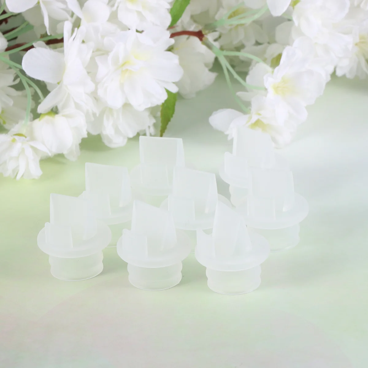 

8pcs Breast Pump Duckbill Valve Silicone Replacement Parts Electric Manual Compatible Frosted Surface Easy Cleaning For Baby