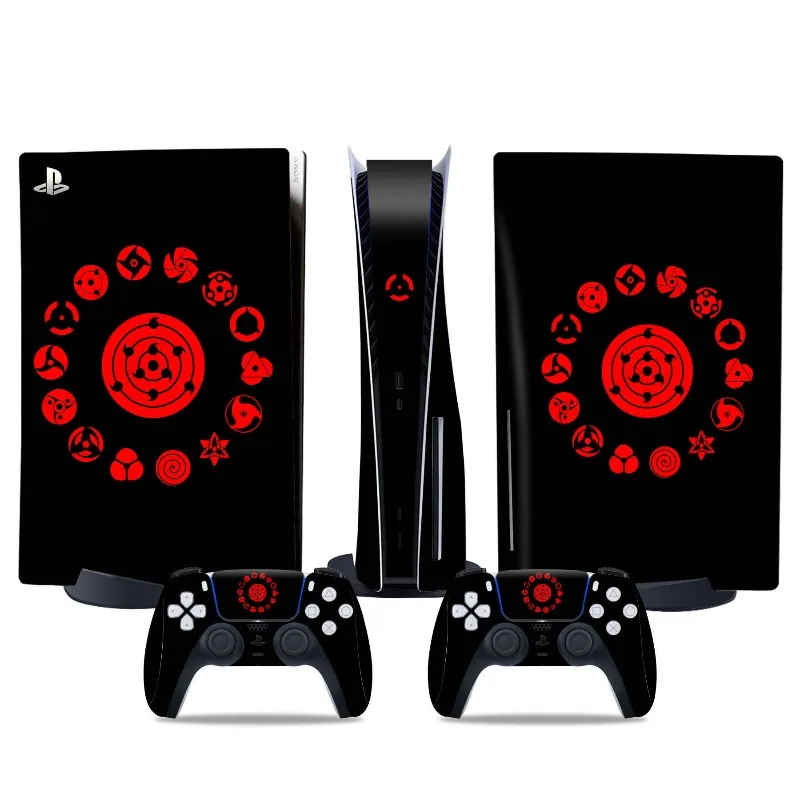 غطاء ملصق جلدي رقمي جديد من Naruto PS5 لوحدة التحكم PlayStation 5 ووحدة التحكم ملصق حماية مضاد للماء من Itachi