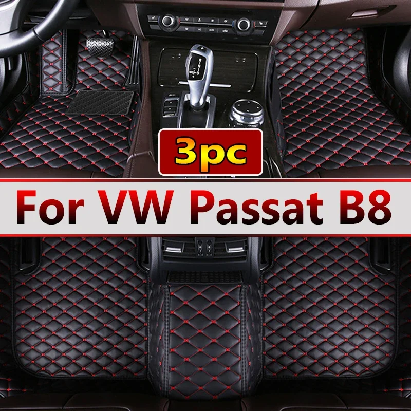 

Кожаные автомобильные коврики на заказ для VW Volkswagen Passat B8 2017 2018 2019 2020, ковры, подушечки для ног, аксессуары