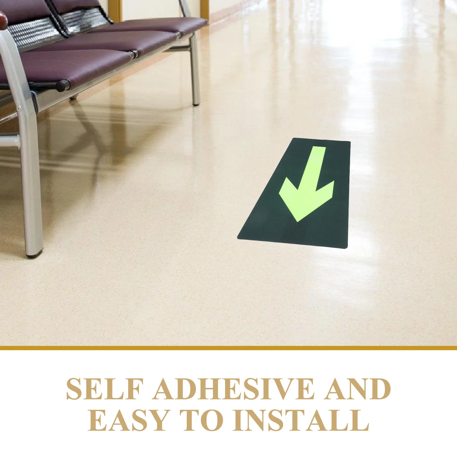 8 個の夜光避難ステッカー長持ち発光防水自己粘着緊急出口標識公共エリア用