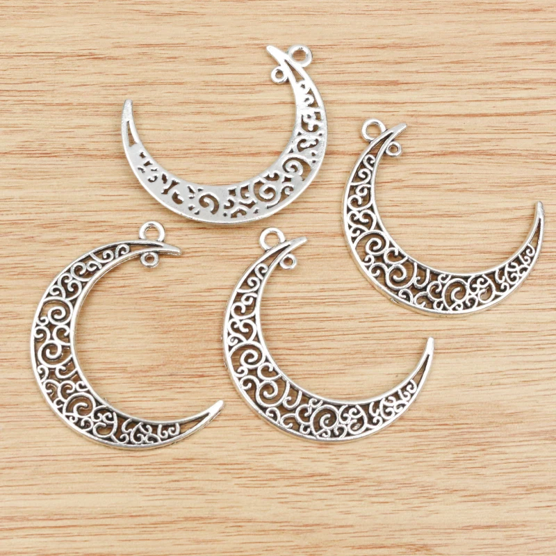 10pcs 41x30mm 7 Colors Plated  Moon Style Handmade Charms Pendant:DIY for bracelet necklace