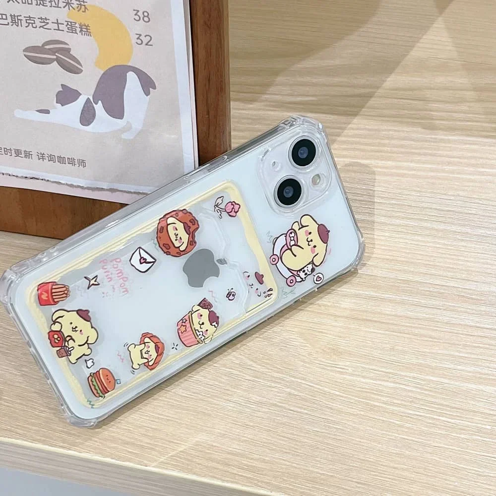 Cute Cartoon Anime Role Cinnamon Phone Case for IPhone 11 12 13 14 15 Pro Max X XR XS 7 8 Plus Soft Tpu Wallet Cover Card Holder