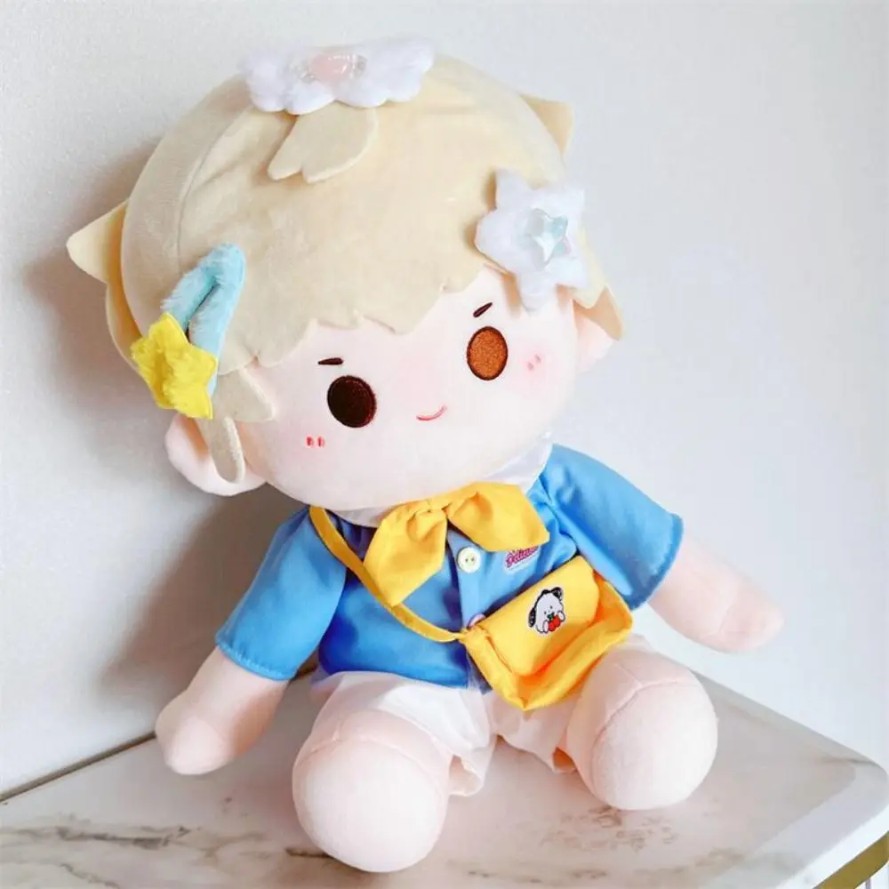 

4Pcs/Set School Uniform 40cm Cotton Doll‘s Clothes Messenger Bag Shirt Idol Plush Doll Clothes Multicolour DIY Dress Up