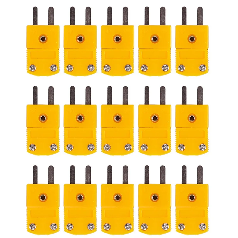 Pro 15 Uds circuitos RTD tipo K Sensor de temperatura enchufes de termopar amarillo