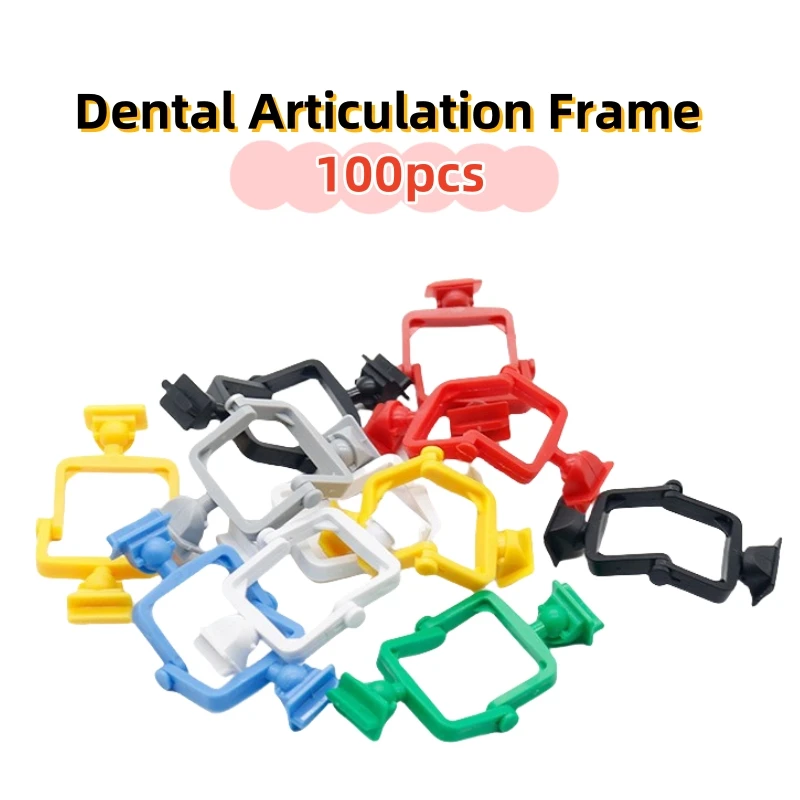100pcs/bag Dental Articulation Frame Disposable Plastic Occlusal Frame High Neck Mouth Occlusal Frame