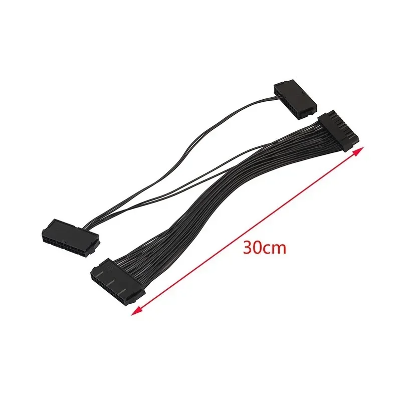 18AWG Wire 30cm 20+4Pin 24Pin Triple PSU - ATX Power Supply Adapter Cable for Mining Power Supply Synchronization Start Line