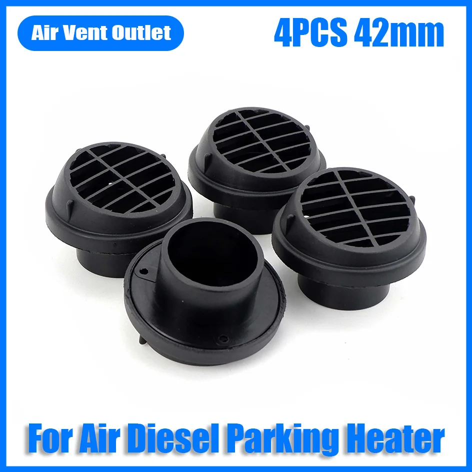 4PCS 42mm Mini Air Vent Ducting Piece Duct Pipe Outlet Rotatable Diesel Parking Heater For Car Truck VAN Camper Garage Type B