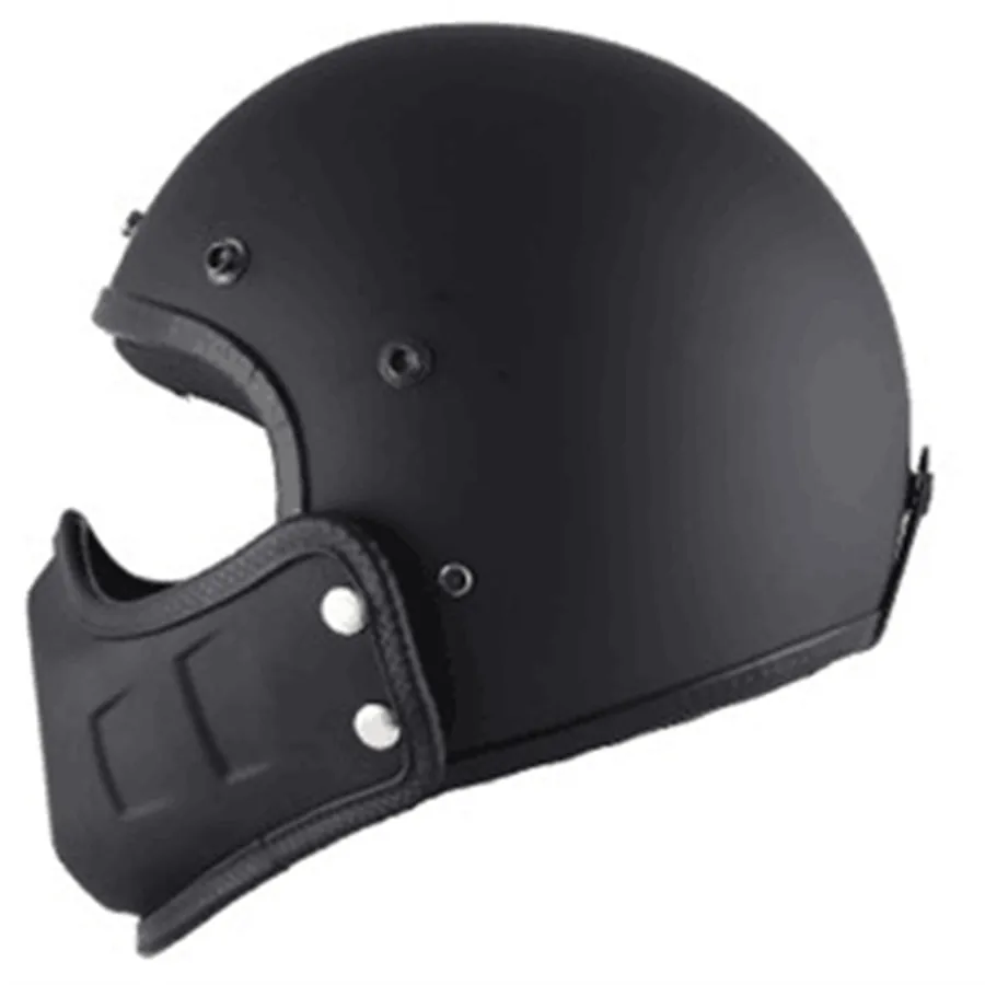 Matte Black DOT Motorcycle Helmet Retro Cafe Racer  Vintage Motocross Open  Kask Full Face Casco Modular Ce