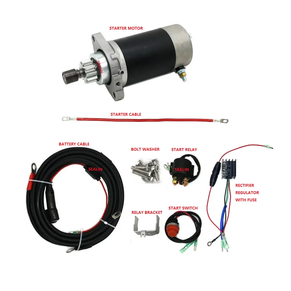 Electric Start kit for Yamaha 30MLHY 2000 30hp model code 6J8 without flywheel