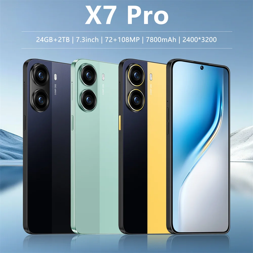 Neues Original-Smartphone für X7 Pro 7.3HD Handy 72MP+108MP 22G+2TB 7800mAh 5G Dual-SIM Android 14 Entsperrte Mobiltelefone