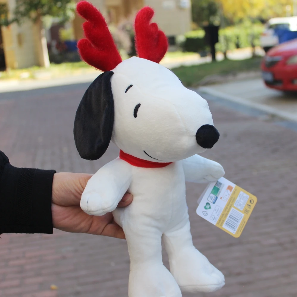 

1piece 25cm Peanuts Snoopy reindeer caribou horn plush soft toys Christmas snoopy toys