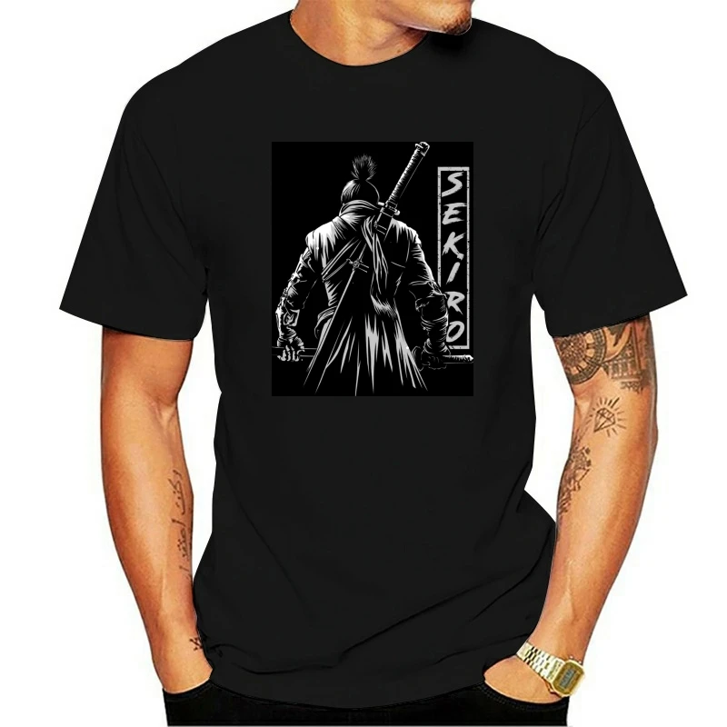 

PS4 Game SEKIRO T Shirt Shadows Die Twice The One-armed Wolf Tee Shirt For Male Retro Homme Tee Shirt 100% Cotton