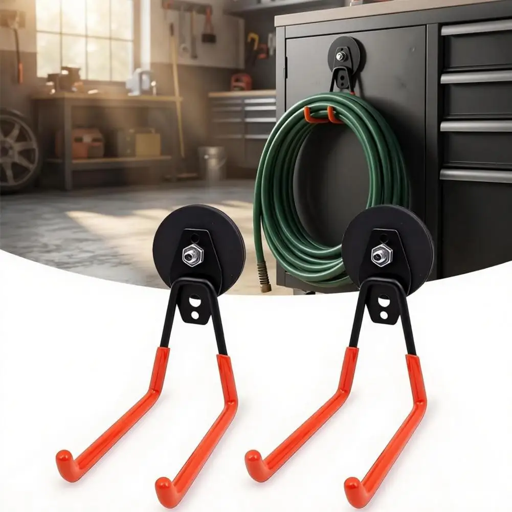 Heavy Duty Magnetic Hooks Magnetic Garage Hooks Magnetic Double-claw Heavy Duty Hooks Anti-slip Rubber Coated Garage Organizers