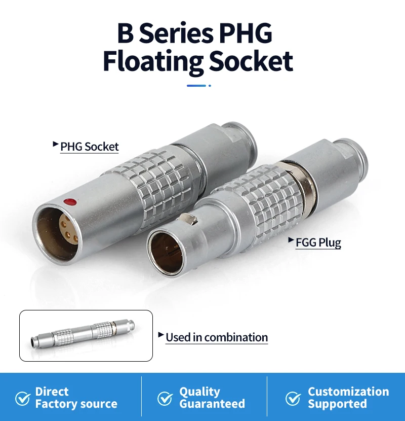 Compatible B Series PHG Floating Receptacle Circular Connector Waterproof IP67 Industrial Equipment Medical Device Compatible