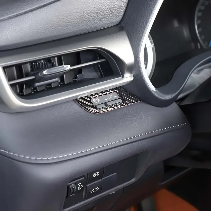 لتويوتا هايلاندر 2022-2025 لينة ألياف الكربون لوحة سيارة كروز سرعة التبديل لوحة ملصق مزخرفة اكسسوارات السيارات #5