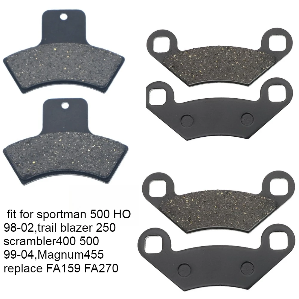 

Front rear brake pad fit for polaris sportman 500 HO 98-02,trail blazer 250 scrambler400 500 99-04,Magnum455 replace FA159 FA270