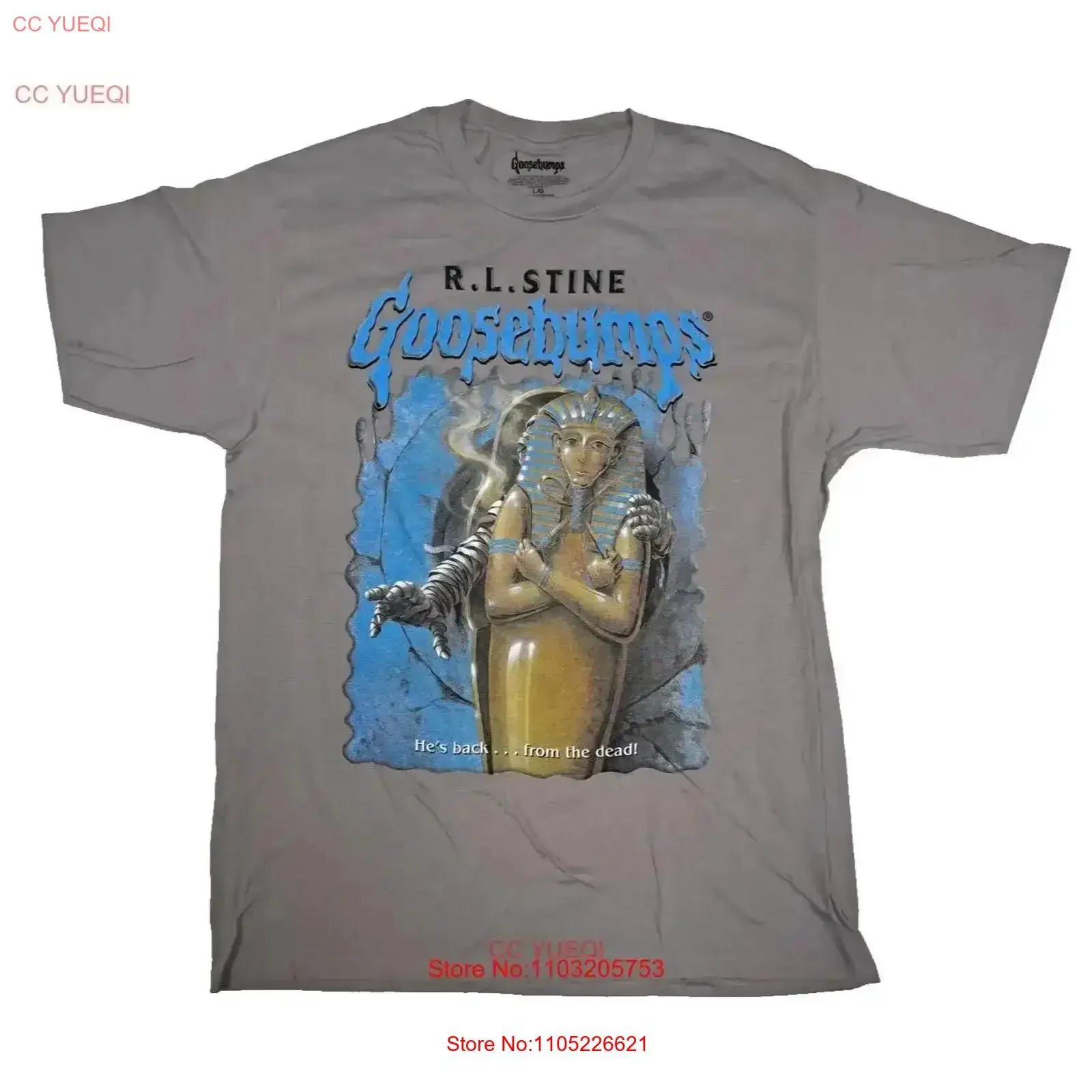 Goosebumps Mummy Men's T Shirt Heather Gray Size Large vintage Washed homme Top For Everyday Wear Soft Slightly  vintage Casual