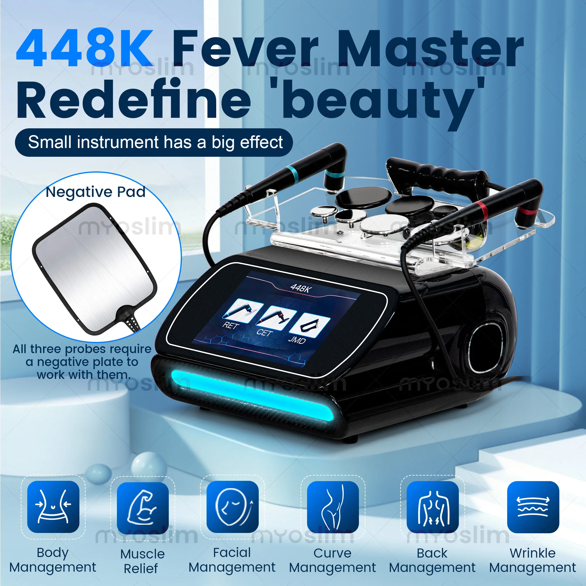 Newest Technological Advancements INDIBA 448KHZ Tecar Therapy Machine Slimming Pain Relief SPA Beauty Skin Rejuvenation