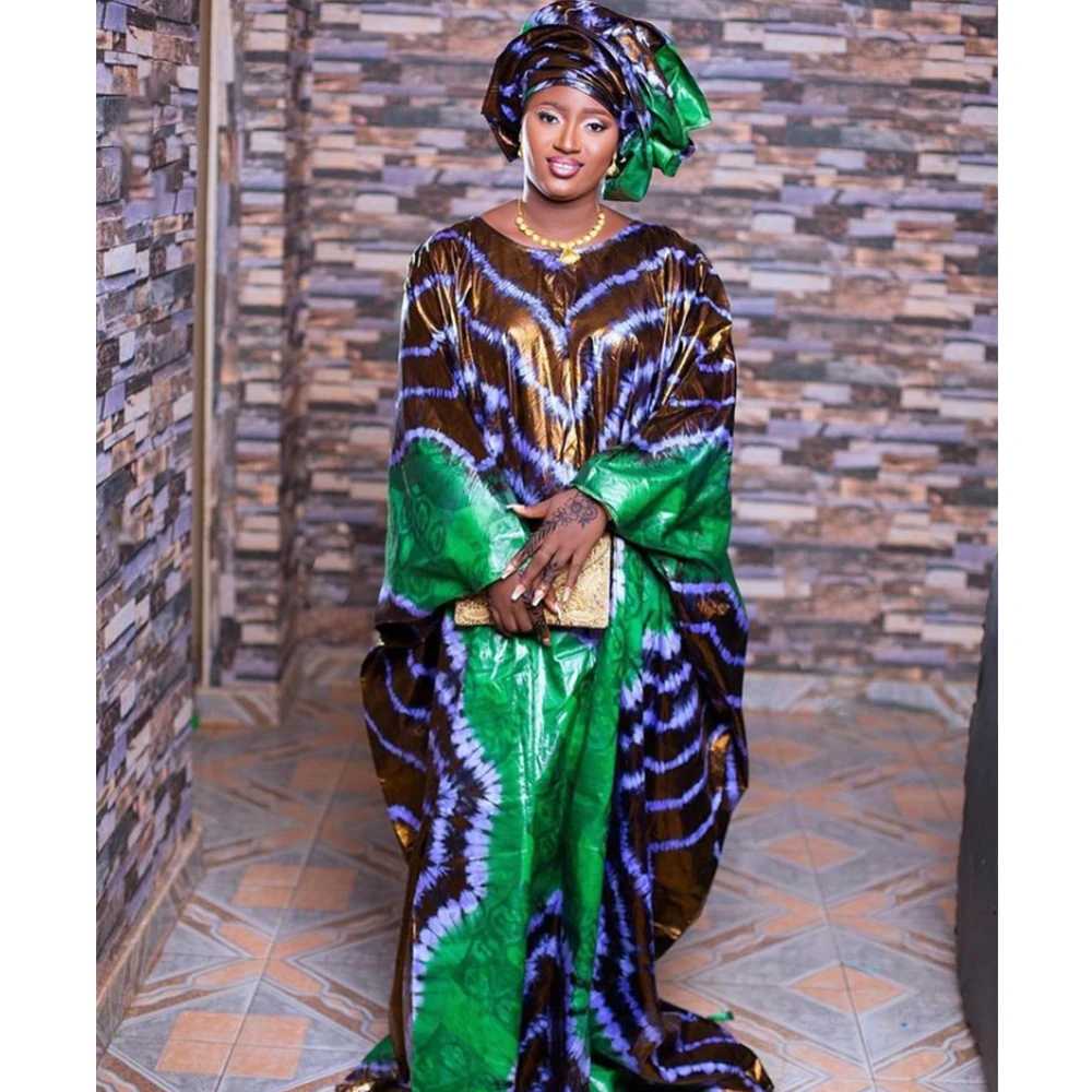 African Dresses For Women Wedding Bride Party Clothing Plus Size Traditional Riche Dashiki Bride Printing Clothing Robe Dresses