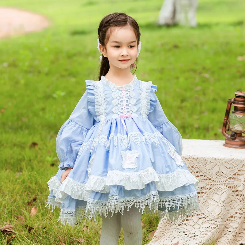

2022 Autumn New Children's Wear Girls Lolita Princess Skirt Long Sleeve High-end Dress